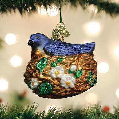 Bird In Nest Ornament on Tree