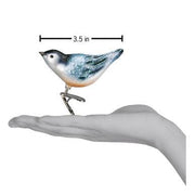 Nuthatch Ornament Hand for Scale