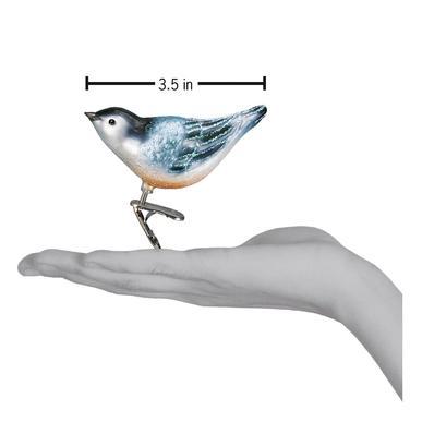Nuthatch Ornament Hand for Scale