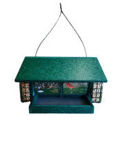 Twin Oasis with Suet Cages Recycled Bird Feeder