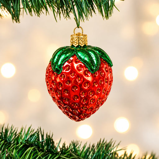Summer Strawberry Ornament on Tree