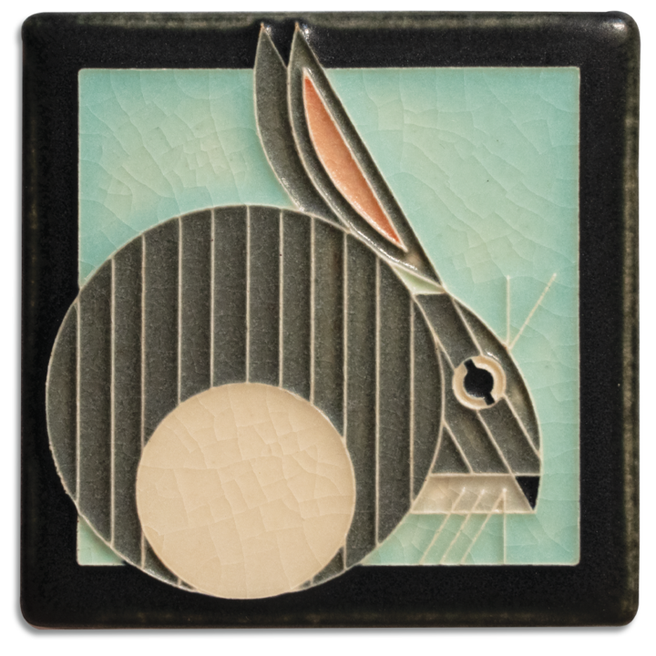 4"x4" Hare in blue