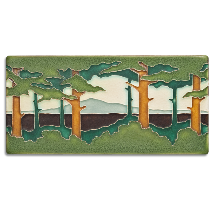 Motawi pine landscape tile