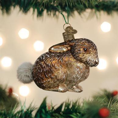 Vintage Cottontail Bunny Ornament on Tree