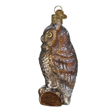 Vintage Wise Old Owl Ornament Left Side View