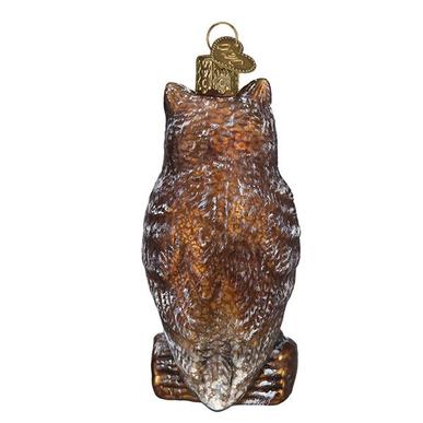 Vintage Wise Old Owl Ornament Back Side View