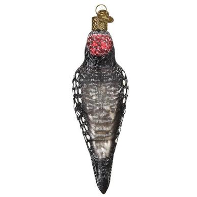 Vintage Hairy Woodpecker Ornament Back Side View
