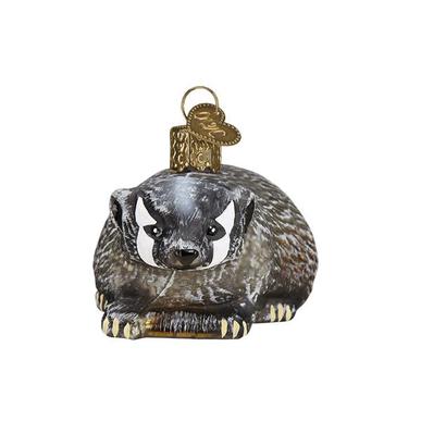 Vintage Badger Ornament Front Side View