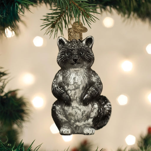Vintage Raccoon Ornament on Tree