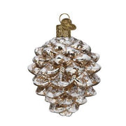 Vintage Pinecone Ornament Front Side View