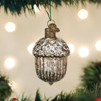 Vintage Acorn Ornament on Tree