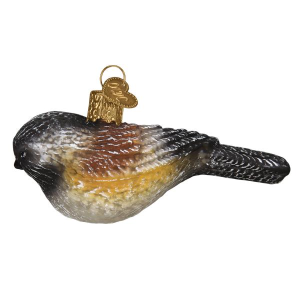 Vintage Chickadee Ornament Left Side View