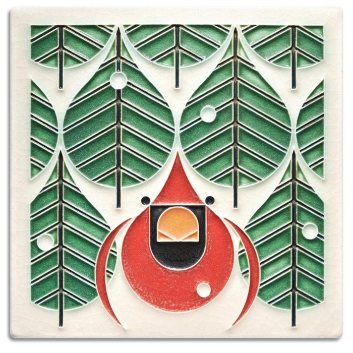 6x6 Coniferous Cardinal Tile