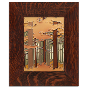 6x8 Autumn Woodland tile in oak frame