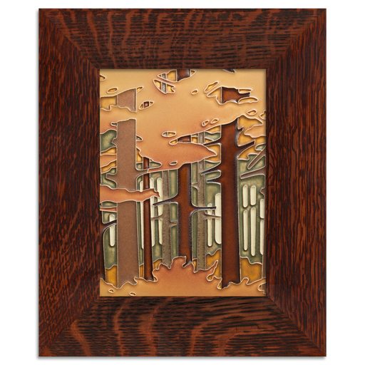 6x8 Autumn Woodland tile in oak frame