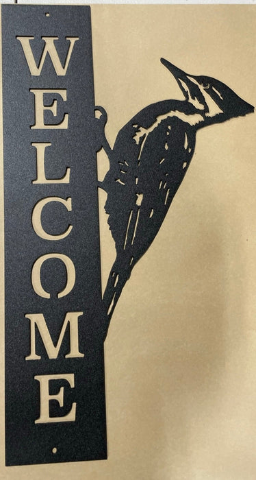 Woodpecker Welcome Sign