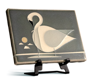 Trumpeter Swan tile on easel