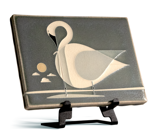 Trumpeter Swan tile on easel