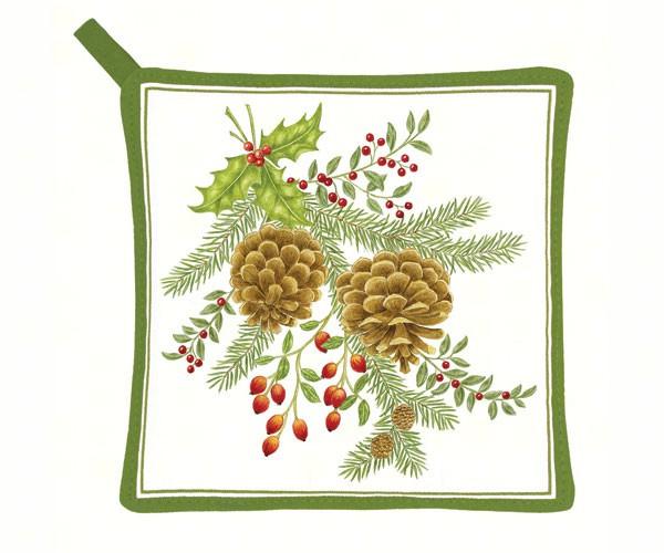 Holiday Pinecones Potholder
