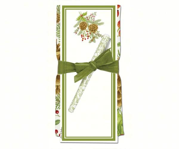 Pinecones Flour Sack Towel & Magnetic Note Pad Set