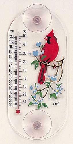 cardinal/dogwood classic window thermometer