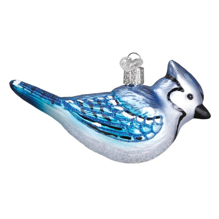 Bright Blue Jay Ornament Right Side View