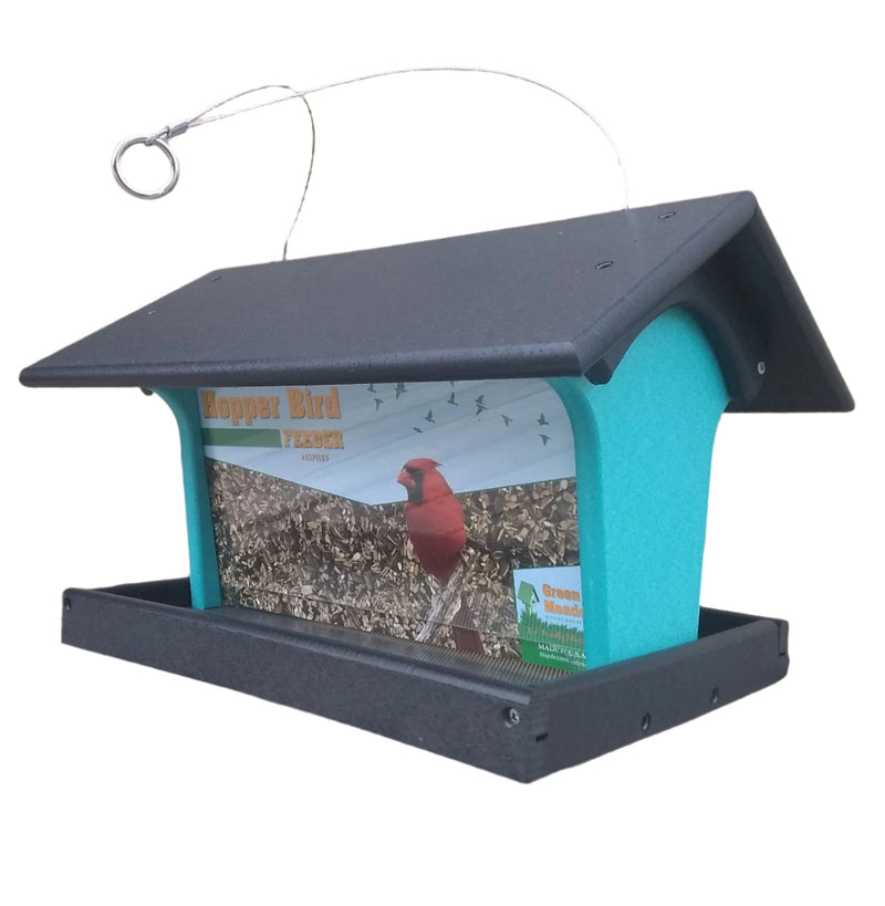 Recycled Hopper Bird Feeder - Hanging