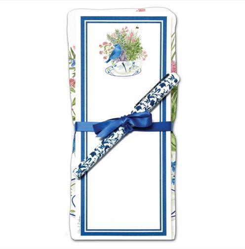 Blue Bunting Flour Sack Towel & Magnetic Note Pad Set