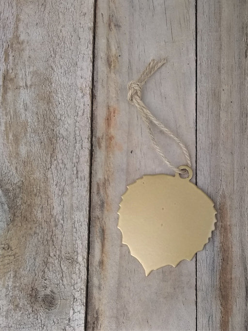 Bigtooth Aspen Leaf Ornament - Gold