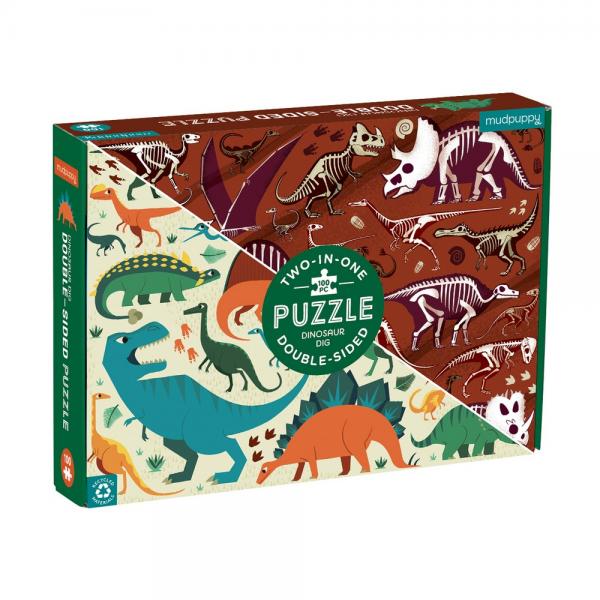 Dinosaur 100 Piece Double Sided Puzzle