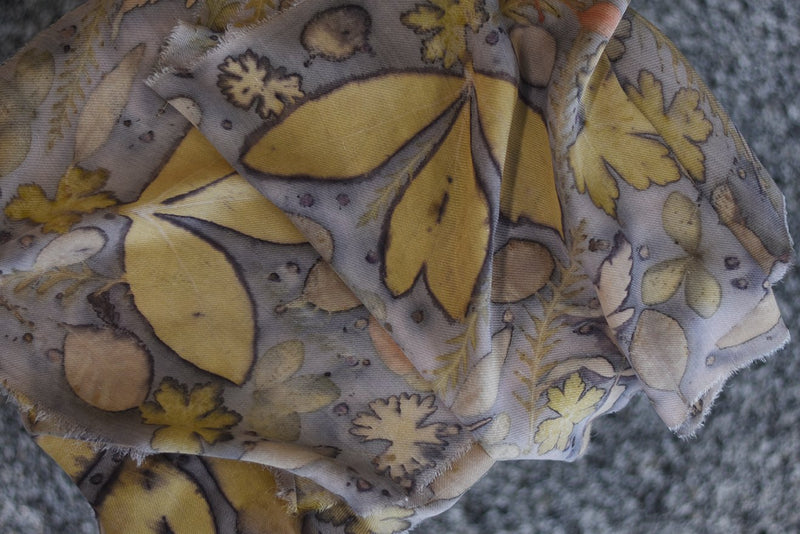 Silk/Wool Blend Scarf dyed in Brazilwood