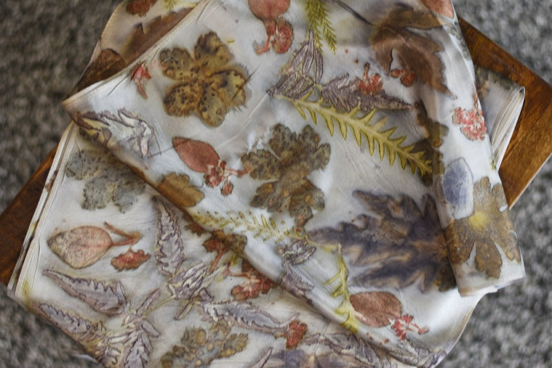 Silk Satin Scarf natural dye, flat