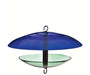 Cobalt recycled glass feeder with weather dome