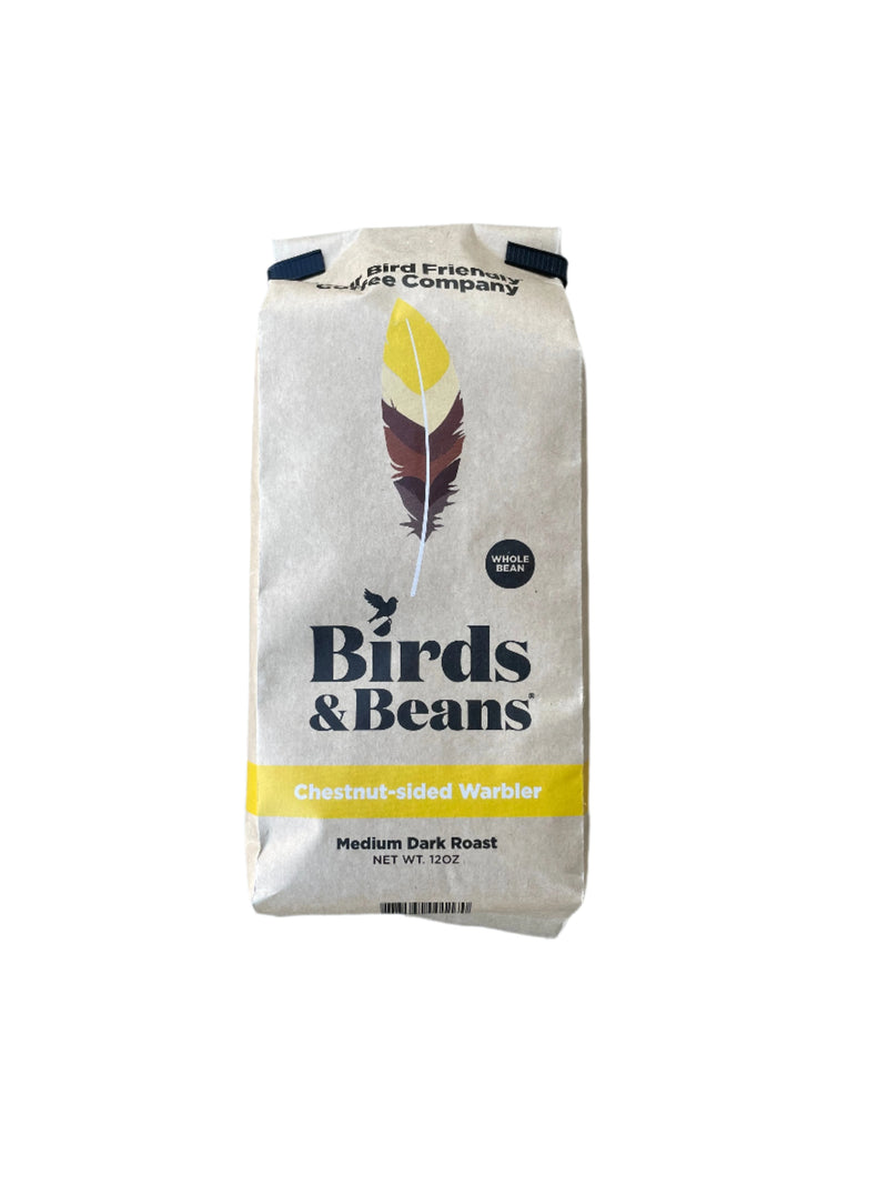 Chestnut-sided Warbler Medium Dark Roast Whole Bean Coffee in 12 oz. bag