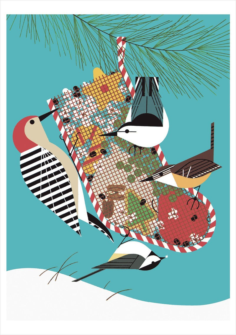 Charley Harper: Bird Holiday Card Assortment: - Backyard Birds