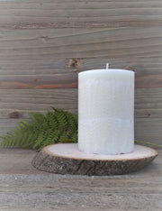 Palm Wax Round Pillar Candle - Coconut