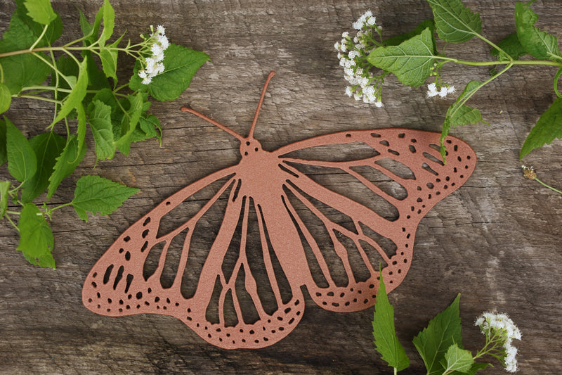 Copper male monarch wall art