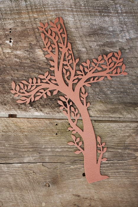 copper tree of life cross