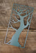 Copper blue metal tree art