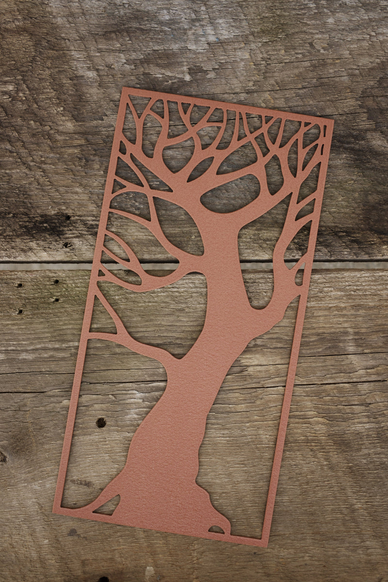 Copper metal tree wall art