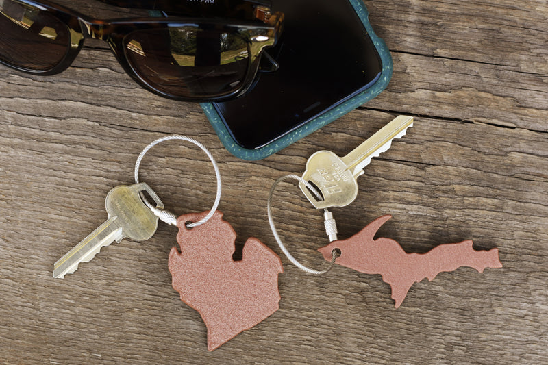 Metal Michigan key chains