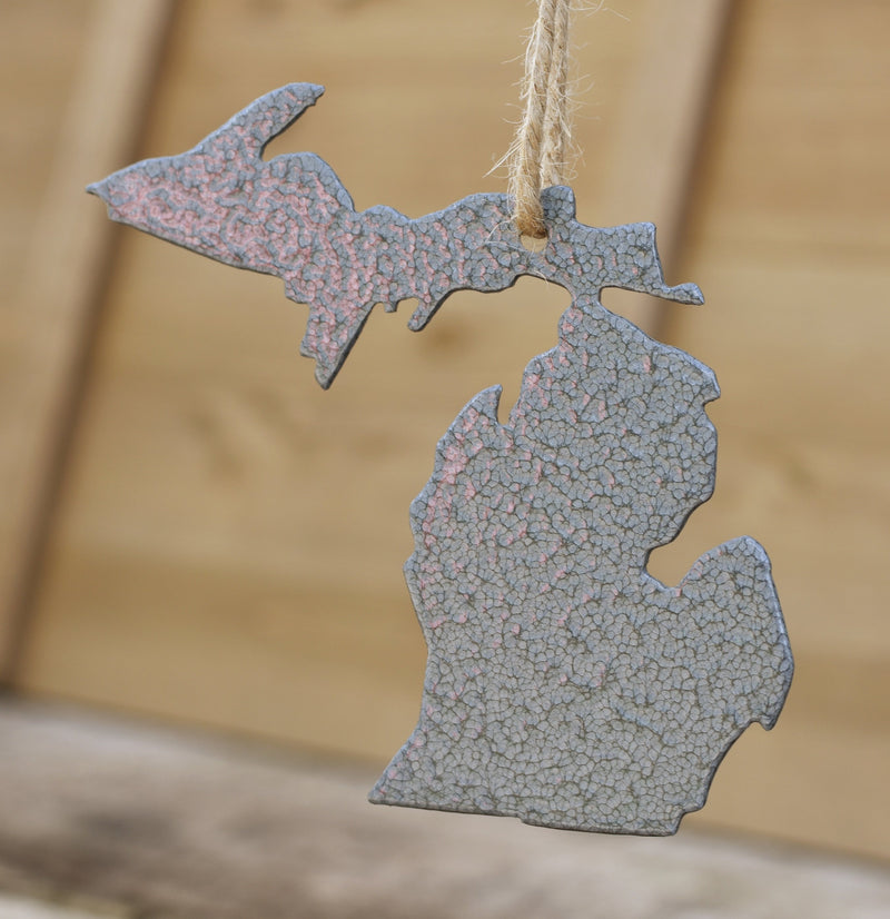 Silver Michigan ornament