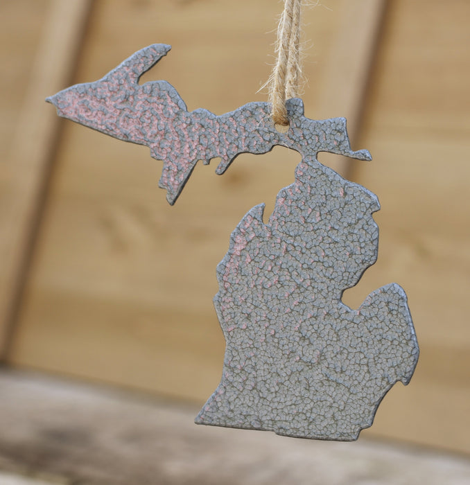 Silver Michigan ornament