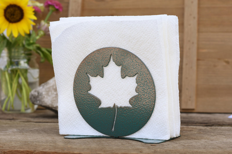 blue copper maple napkin holder