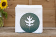 Oak leaf napkin holder in cooper blue