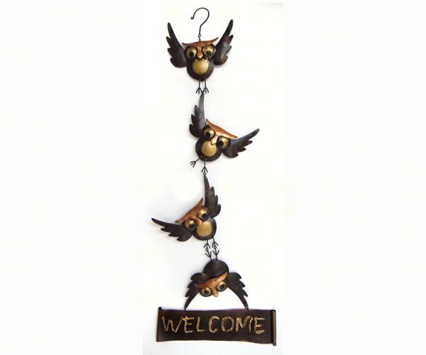 Hanging Owls Welcome Sign