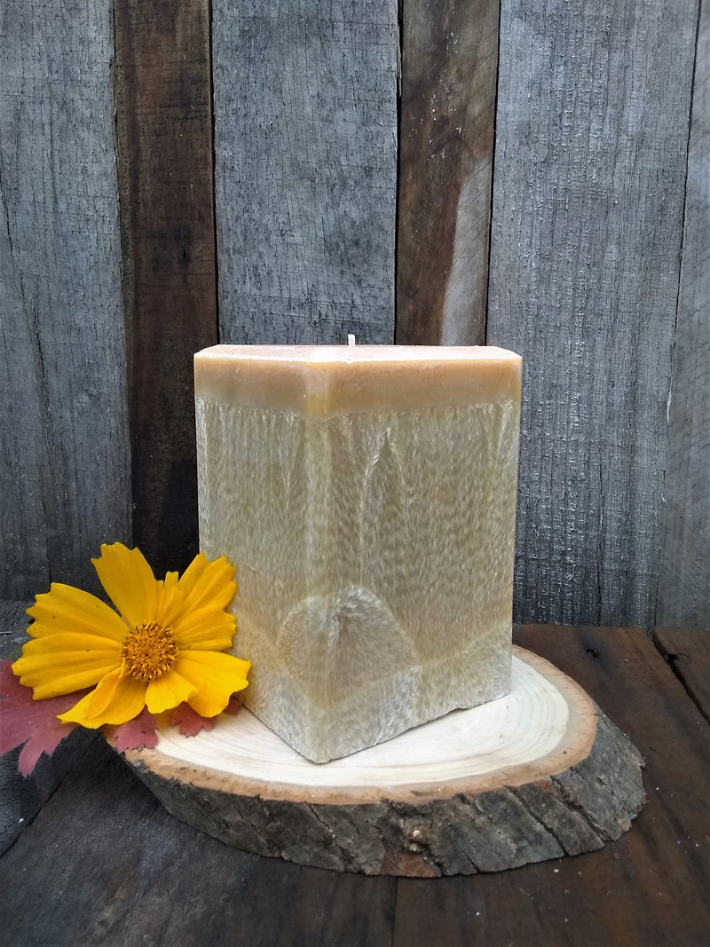 Palm Wax Square Pillar Candle - Vanilla Hazelnut