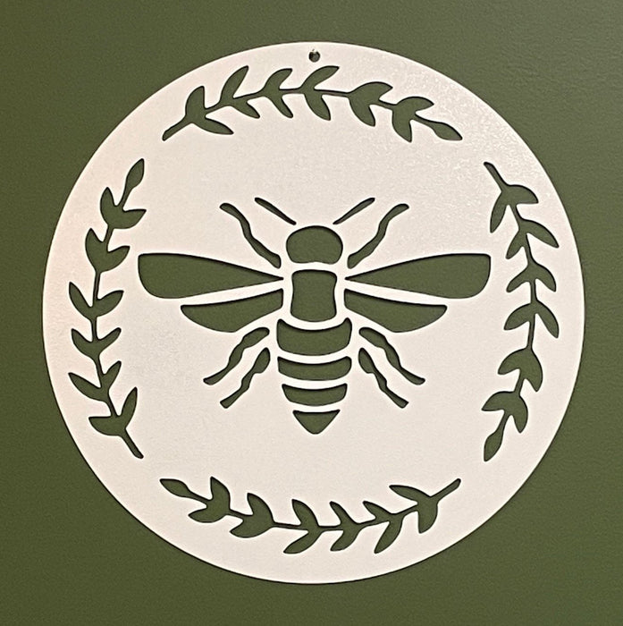Bee Wall Art in White River on green background