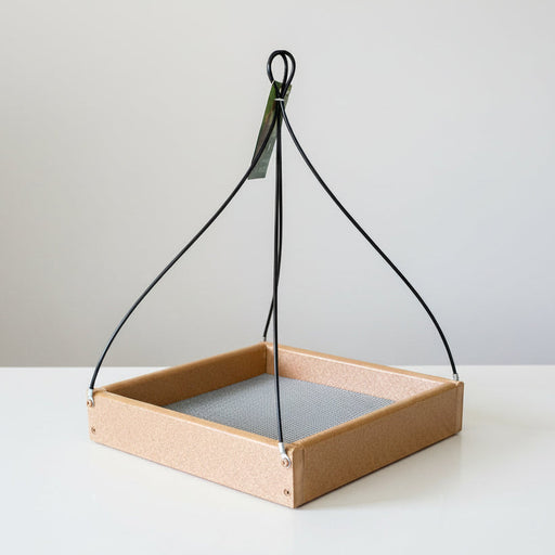 Hanging Tray Recycled Feeder 9"x 9" in tan