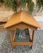 Ground Tray Recycled Feeder With Roof in Tan side view